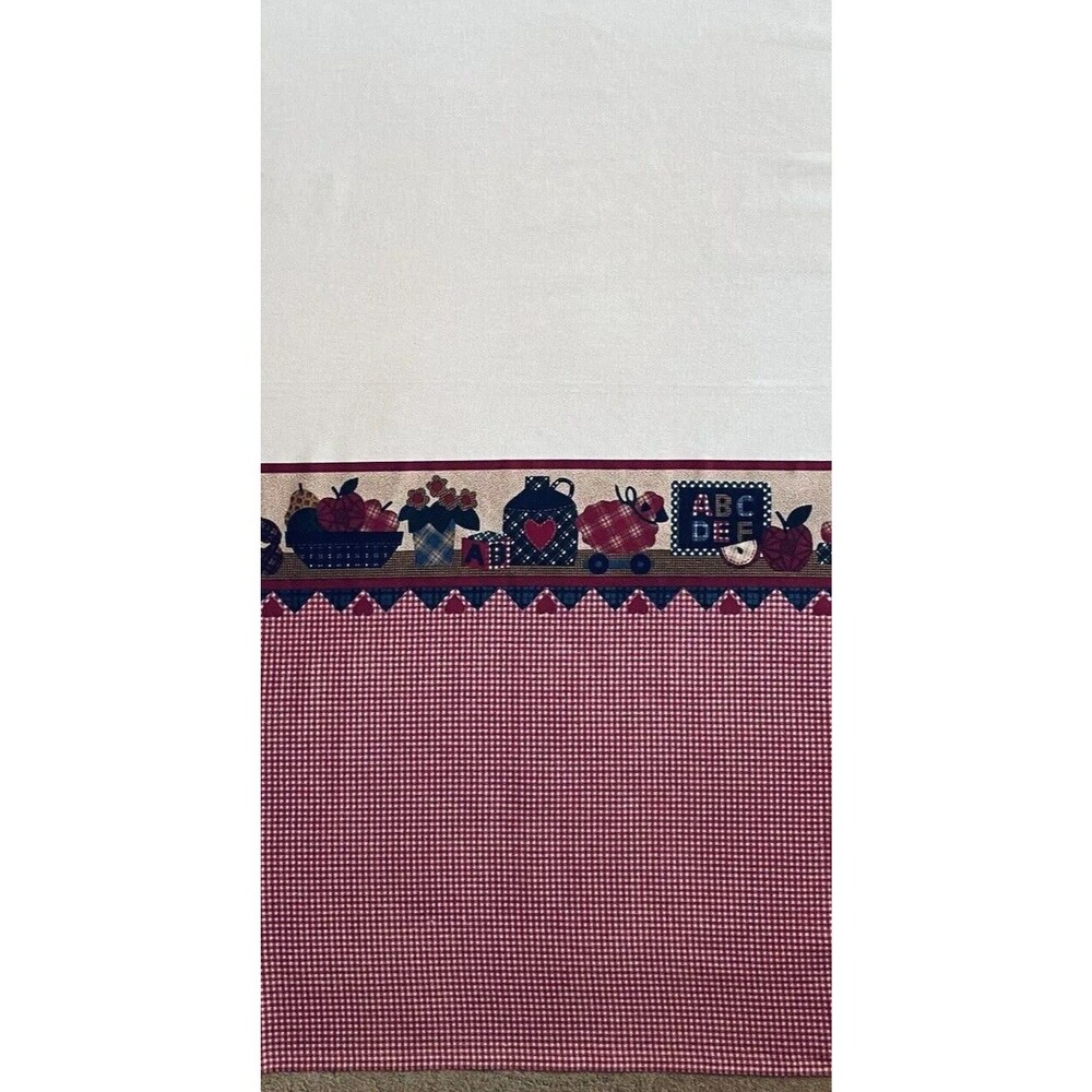 Cottagecore Primitive Farmhouse Teddy Bear Duck Heavy Cotton Border Print BTY